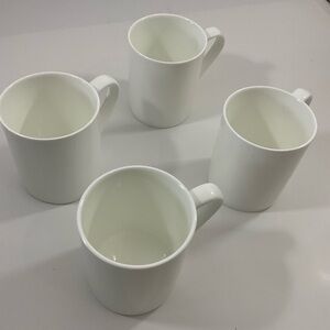 Mikasa Burks Falls Bone China White Cups Set of 4